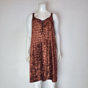 Vintage 90's Go Softly Plus Size Brown Velvet Night Dress
